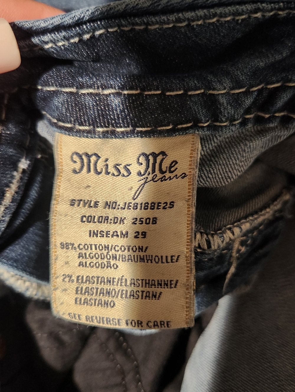 Miss Me Easy Boot Stretch Jeans Mid Rise Curvy Fit Womens Size 33 - Picture 9 of 10